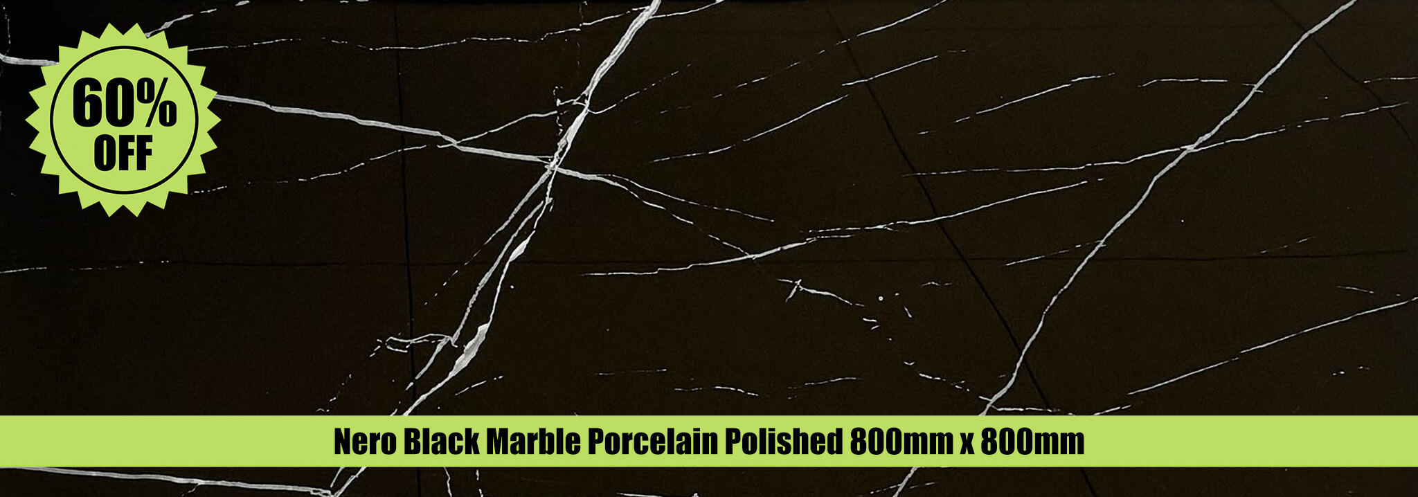 Nero Black Marble Porcelain Tile 60% OFF