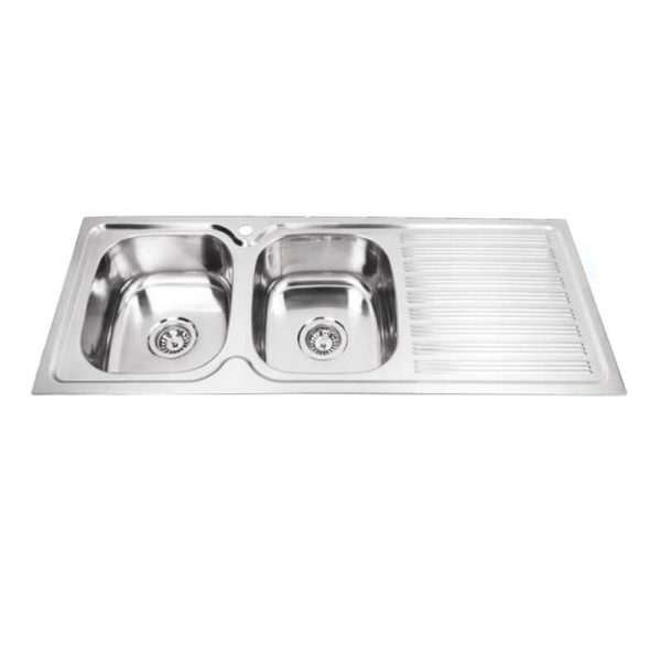 ELEGANT 1180 DOUBLE BOWL KITCHEN SINK LHD 304 STAINLESS